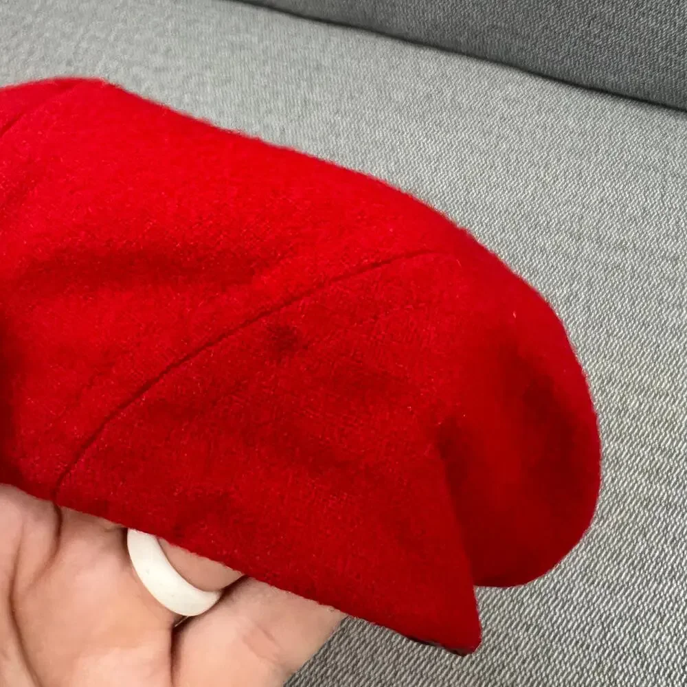 Vintage Pendleton Red 100% Wool Newsboy Cabbie Cap Hat One Size Made In USA